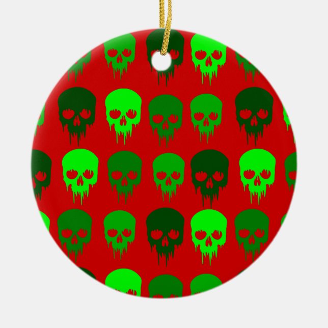gothic christmas skull skeleton keramik ornament (Vorne)