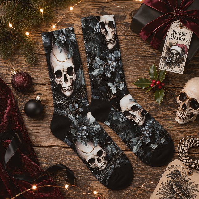 Gothic Christmas Skulls Socken (Von Creator hochgeladen)
