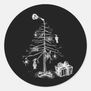Gothic Christmas Tree Runder Aufkleber