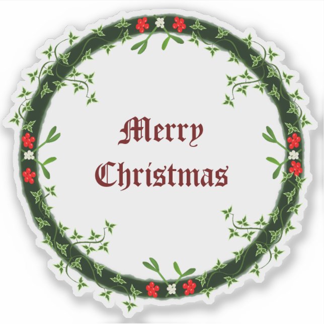 Gothic Christmas Wreath Custom Aufkleber (Vorderseite)