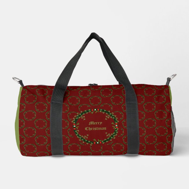 Gothic Christmas Wreath Custom Duffle Bag (Vorderseite)