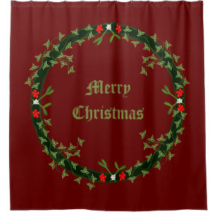 Gothic Christmas Wreath Custom Duschvorhang