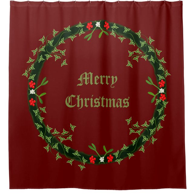 Gothic Christmas Wreath Custom Duschvorhang (Vorderseite)