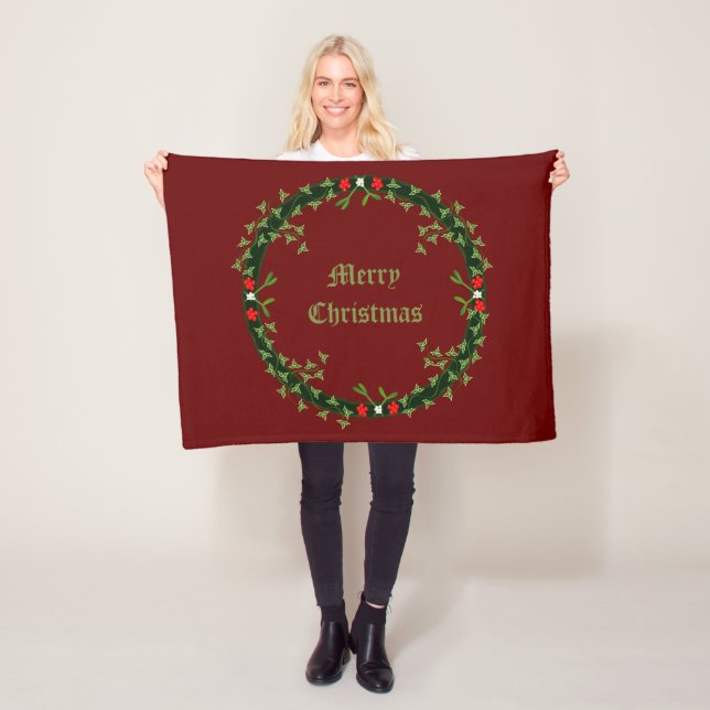 Gothic Christmas Wreath Custom Fleecedecke (Beispiel)