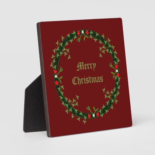 Gothic Christmas Wreath Custom Fotoplatte (Vorderseite)