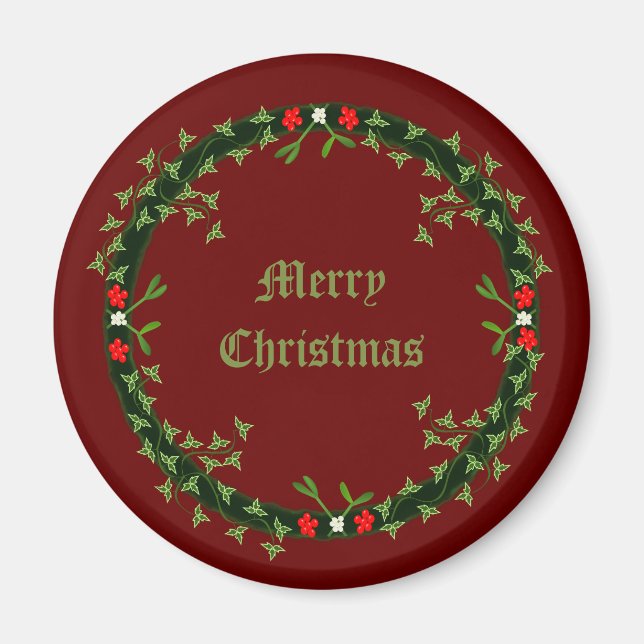 Gothic Christmas Wreath Custom Magnet (Vorne)