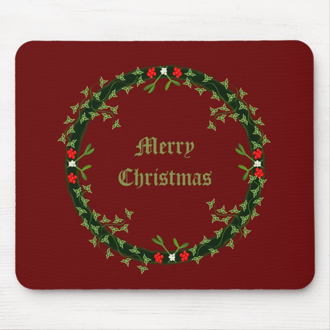 Gothic Christmas Wreath Custom Mousepad (Vorne)
