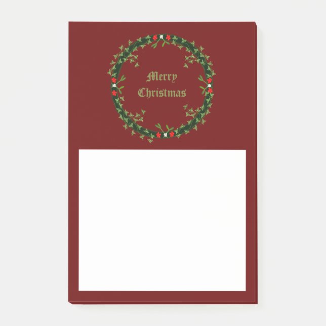 Gothic Christmas Wreath Custom Post-it Klebezettel (Vorderseite)