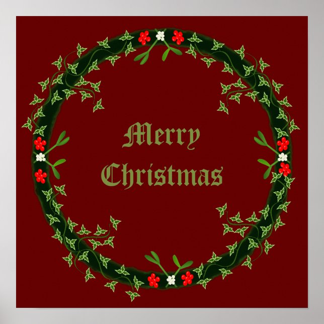 Gothic Christmas Wreath Custom Poster (Vorne)