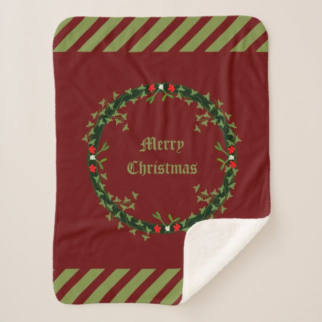 Gothic Christmas Wreath Custom Sherpadecke (Vorderseite)