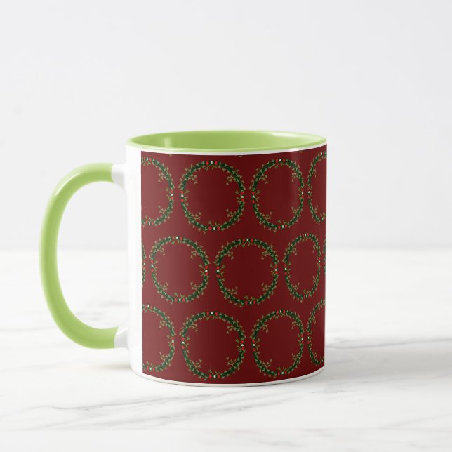 Gothic Christmas Wreath Gemustert Tasse (Links)