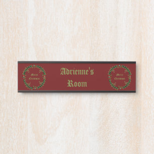 Gothic Christmas Wreath Individuelle Name Türschild