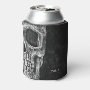 Gothic Cool Half Skull Kopf Schwarz-Weiß-Grunge Dosenkühler