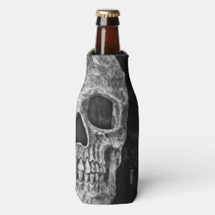 Gothic Cool Half Skull Kopf Schwarz-Weiß-Grunge Flaschenkühler
