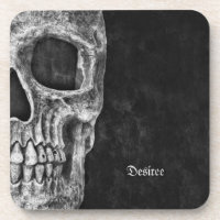 Gothic Cool Half Skull Kopf Schwarz-Weiß-Grunge