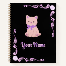 Gothic Coquette Kitty Sanft Rosa Violetter Bogen