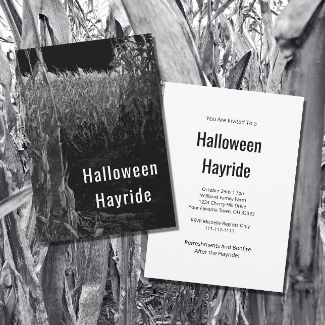 Gothic Cornfield Halloween Hayride Party Einladung (Von Creator hochgeladen)