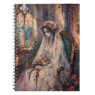 Gothic Corpse Bride Buntglas Whimsigoth Kunst Notizblock