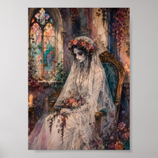 Gothic Corpse Bride Buntglas Whimsigoth Kunst Poster