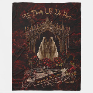 Gothic Couple Dark Blume Fleecedecke