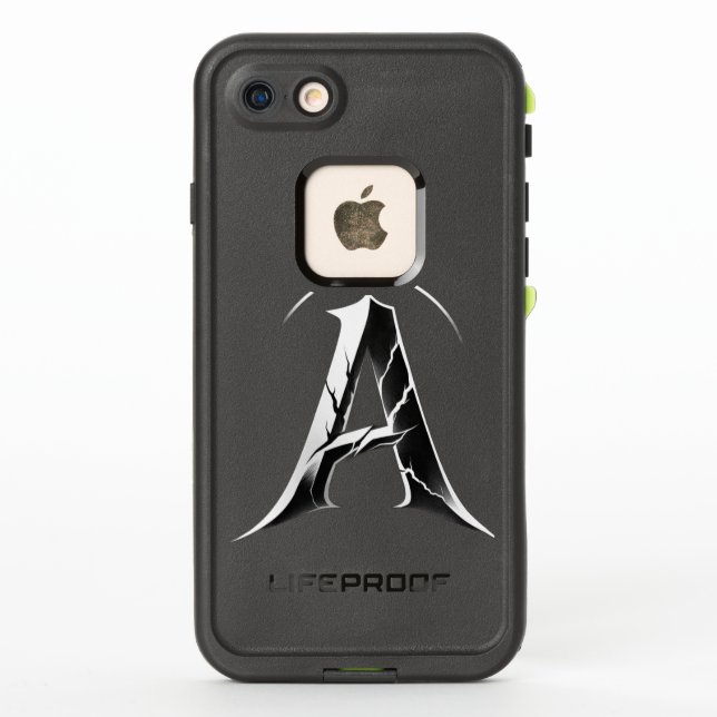 Gothic Cracked Initial A Phone Case - Dark Minimal (Rückseite)