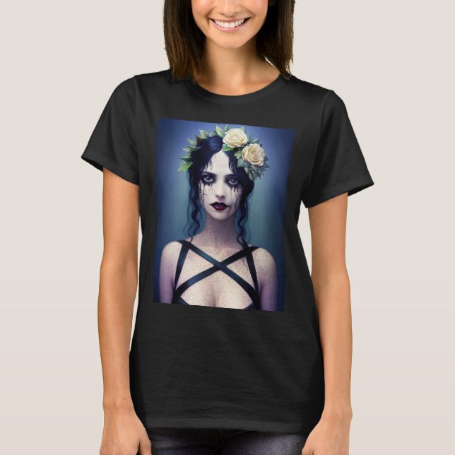 Gothic Cracked Porcelain Beauty T-Shirt (Vorderseite)