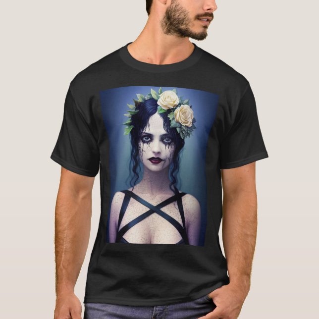 Gothic Cracked Porcelain Beauty T-Shirt (Vorderseite)