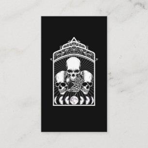 Gothic Creepy Skulls Moon Phases Hexchy Crescent Visitenkarte