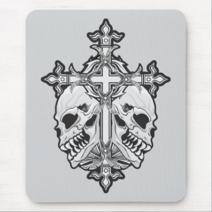 Gothic Cross and Skulls Mousepad