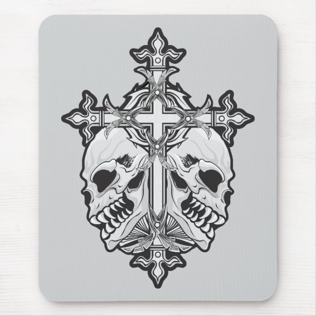 Gothic Cross and Skulls Mousepad (Vorne)