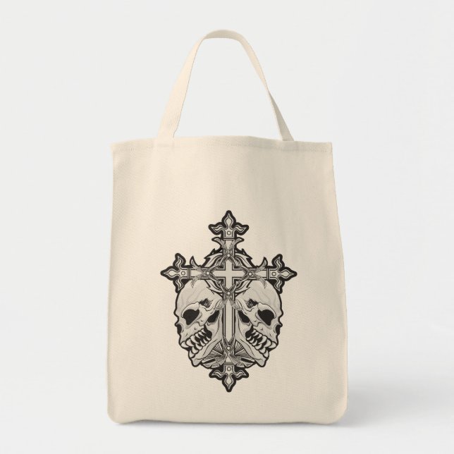 Gothic Cross and Skulls Tragetasche (Vorne)