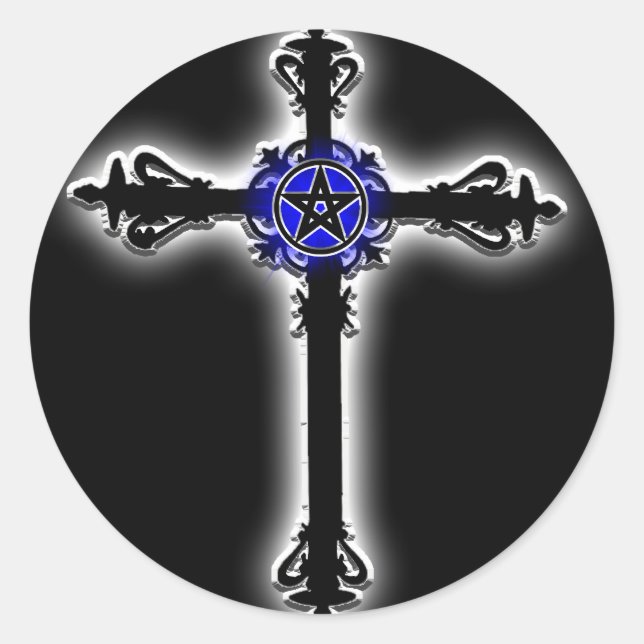 Gothic Cross Runder Aufkleber (Vorderseite)
