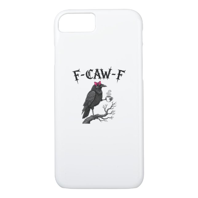 Gothic Crow F-Caw-F Bird Funny Halloween Raven Case-Mate iPhone Hülle (Rückseite)