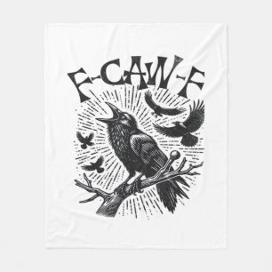 Gothic Crow F-Caw-F Humor Lustig Essential Retro C Fleecedecke