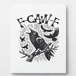 Gothic Crow F-Caw-F Humor Lustig Essential Retro C Fotoplatte
