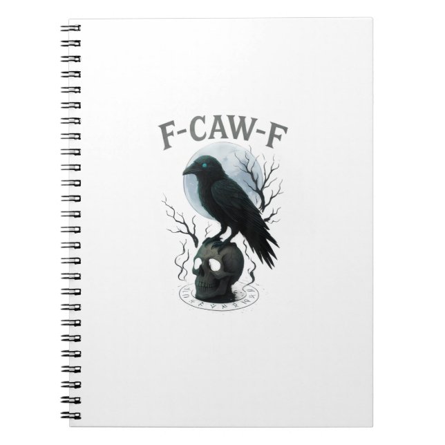 Gothic Crow F Caw F Raven Skull Halloween Graphic  Notizblock (Vorderseite)