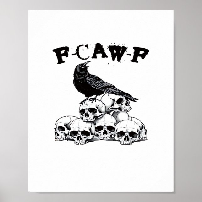 Gothic Crow F Caw F Raven Skull Halloween Graphic  Poster (Vorne)