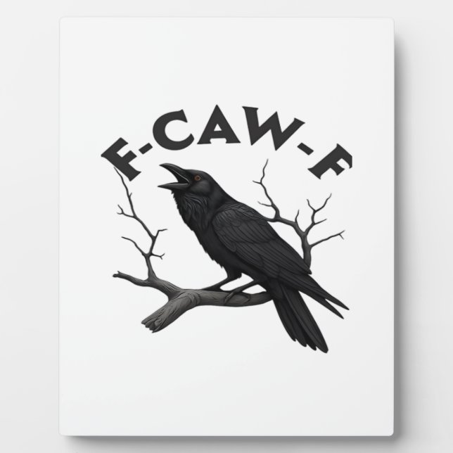 Gothic Crow Funny F-Caw-F Humor Essential Creative Fotoplatte (Vorderseite)