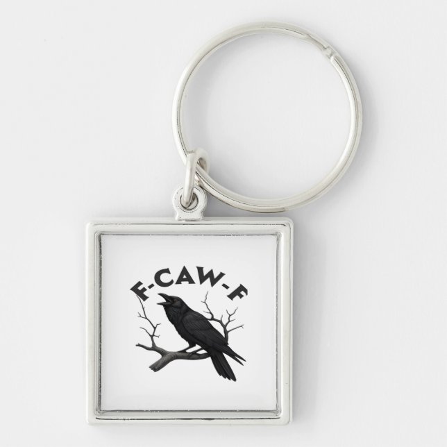 Gothic Crow Funny F-Caw-F Humor Essential Creative Schlüsselanhänger (Vorne)