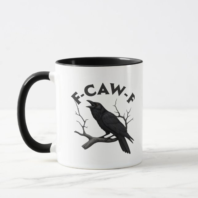 Gothic Crow Funny F-Caw-F Humor Essential Creative Tasse (Links)