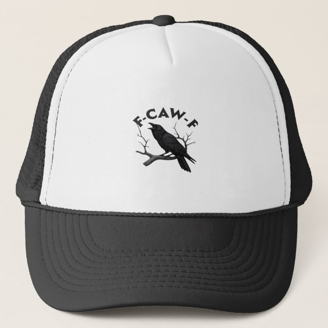 Gothic Crow Funny F-Caw-F Humor Essential Creative Truckerkappe (Vorderseite)