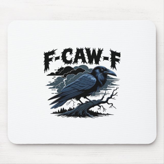 Gothic Crow Funny Humor F-Caw-F Essential Minimal  Mousepad (Vorne)