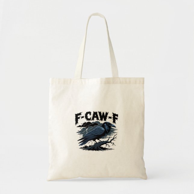 Gothic Crow Funny Humor F-Caw-F Essential Minimal  Tragetasche (Vorne)