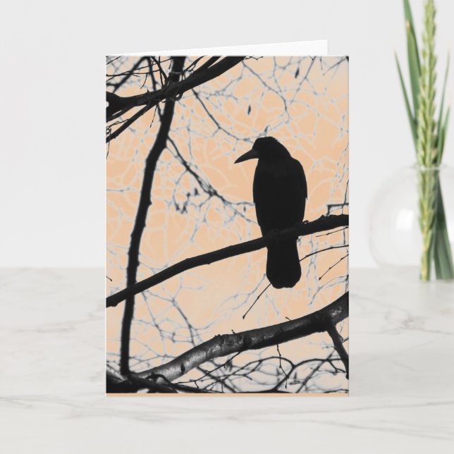 Gothic Crow Grußkarte Karte (Vorderseite)