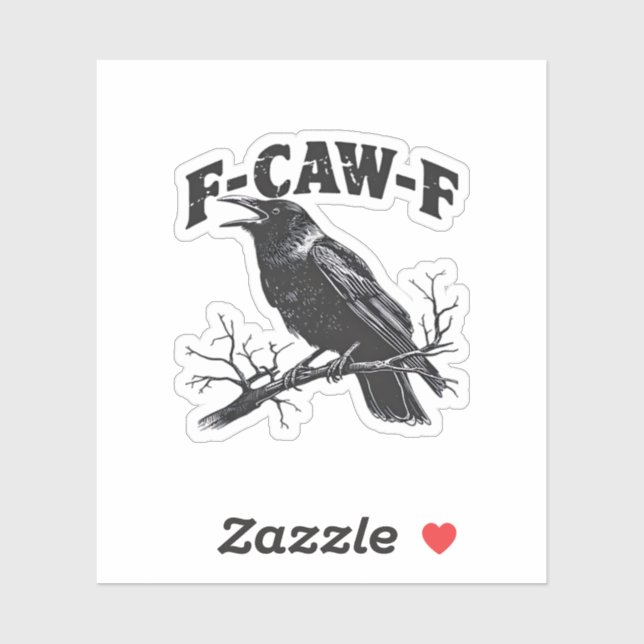 Gothic Crow Humor F-Caw-F Funny Essential Aufkleber (Blatt)