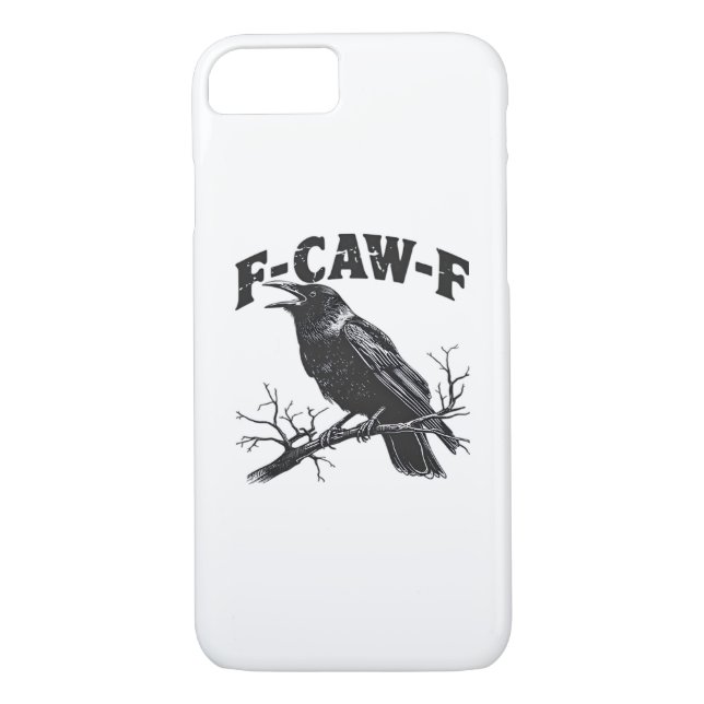 Gothic Crow Humor F-Caw-F Funny Essential Case-Mate iPhone Hülle (Rückseite)