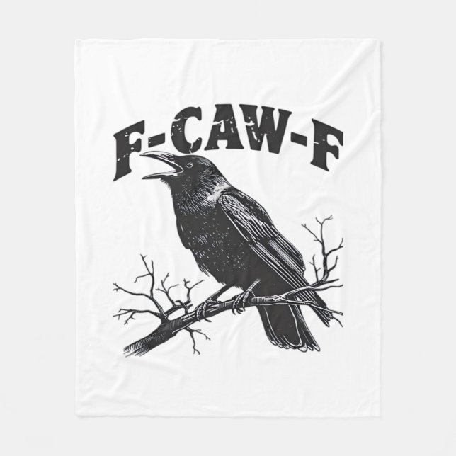 Gothic Crow Humor F-Caw-F Funny Essential Fleecedecke (Vorderseite)
