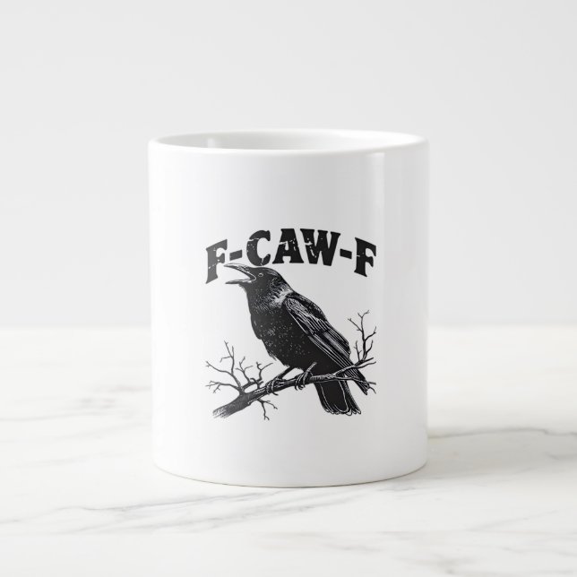 Gothic Crow Humor F-Caw-F Funny Essential Jumbo-Tasse (Vorderseite)