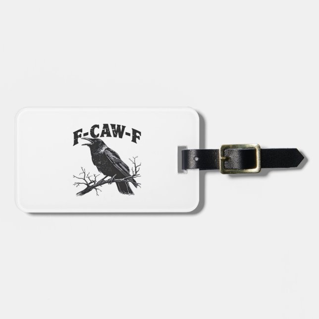 Gothic Crow Humor F-Caw-F Lustig Essential Gepäckanhänger (Vorderseite horizontal)