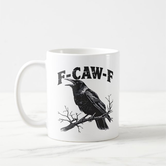 Gothic Crow Humor F-Caw-F Lustig Essential Kaffeetasse (Links)